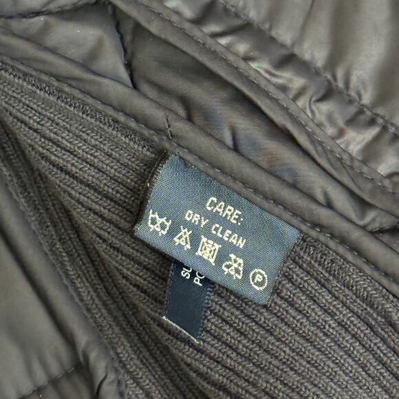 Ralph Lauren Equestrian Vest Women's Size Large Calf Suede Quilted Crest Navy - Picture 8 of 10